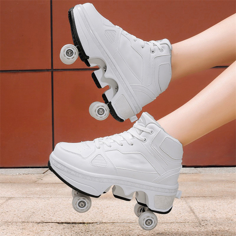 Boys And Girls Double Wheel Row Sneakers Can Be Put Away - Image 4