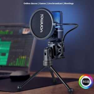 RGB Wireless Microphone Desktop Noise Reduction Game Microphone