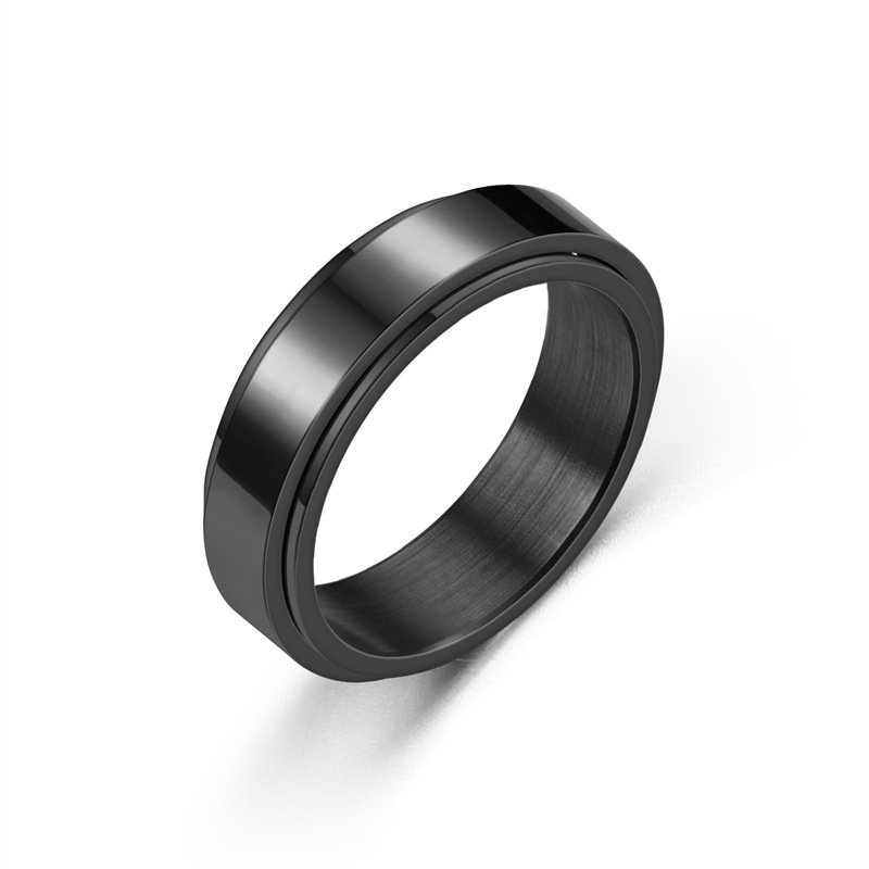 Rotating Titanium Steel Simple Bracelet Ring For Women - Image 7
