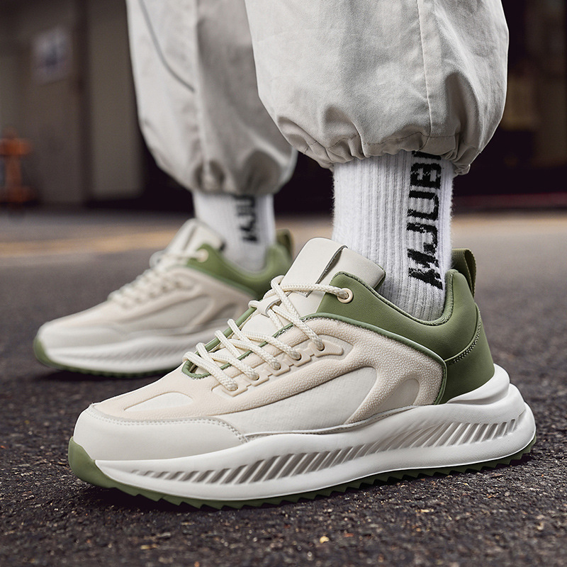 Men's Platform Lightweight Soft Sole Sports Leather Casual Sneakers - Image 6