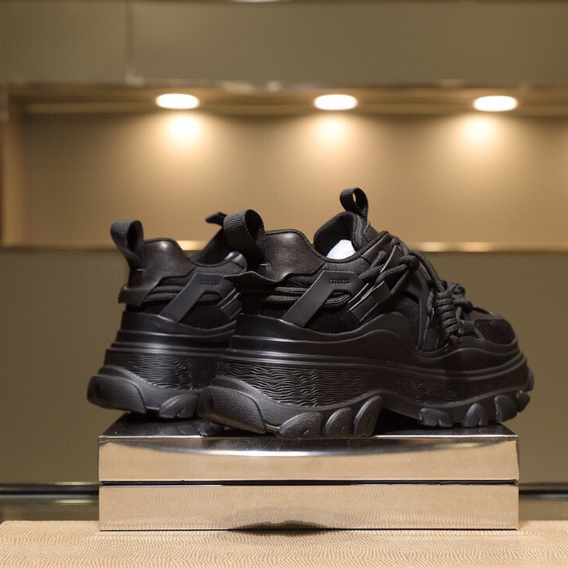 Women's Fashion Casual Leather Lace-up Platform Sneakers - Image 3