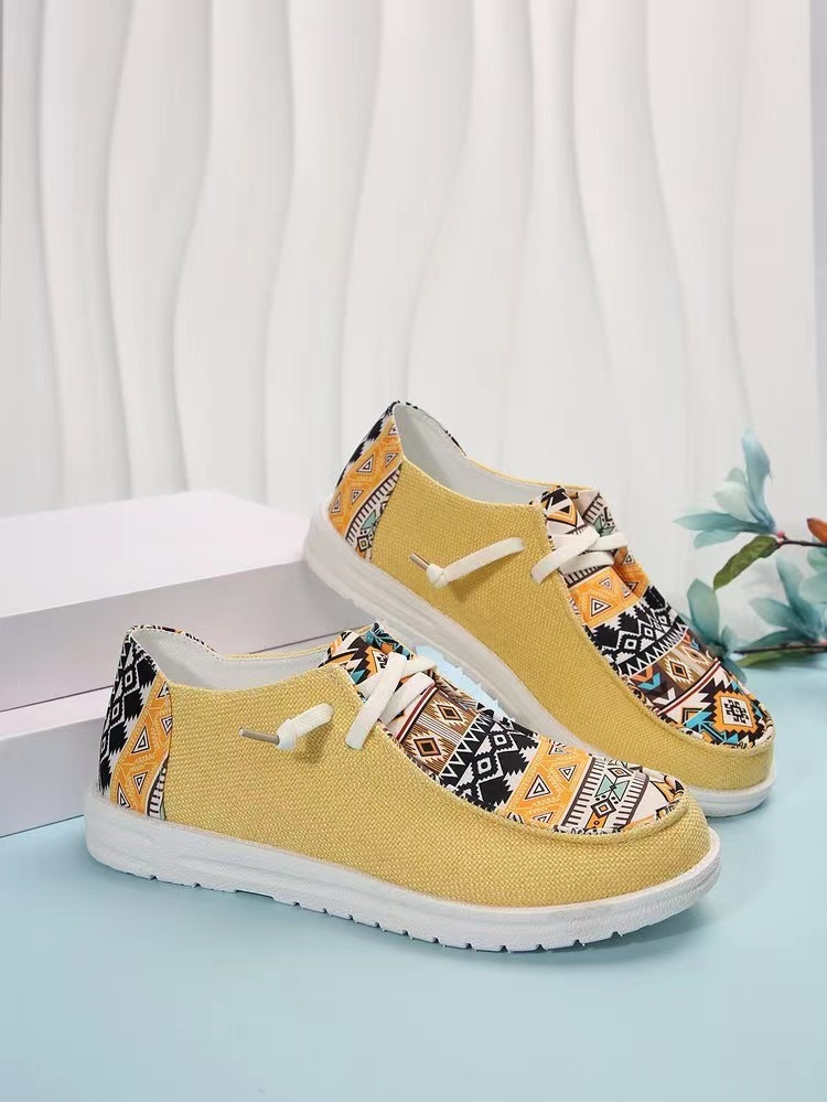 New Print Flats Shoes Summer Spring Casual Canvas Loafers For Women - Image 4