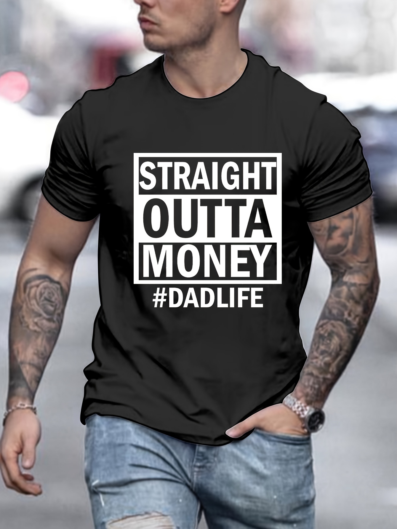 Men's T-shirts Printed With Banknotes, Casual Short Sleeved Round Neck Tops, Men's Summer Clothing - Image 5