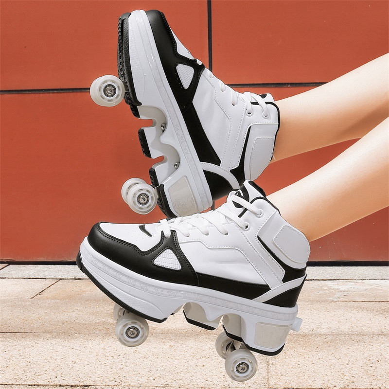 Boys And Girls Double Wheel Row Sneakers Can Be Put Away - Image 2