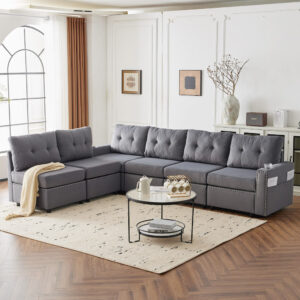 Velvet Modular Combination Sofa With Storage, Living Room Combination Sleeper Sofa
